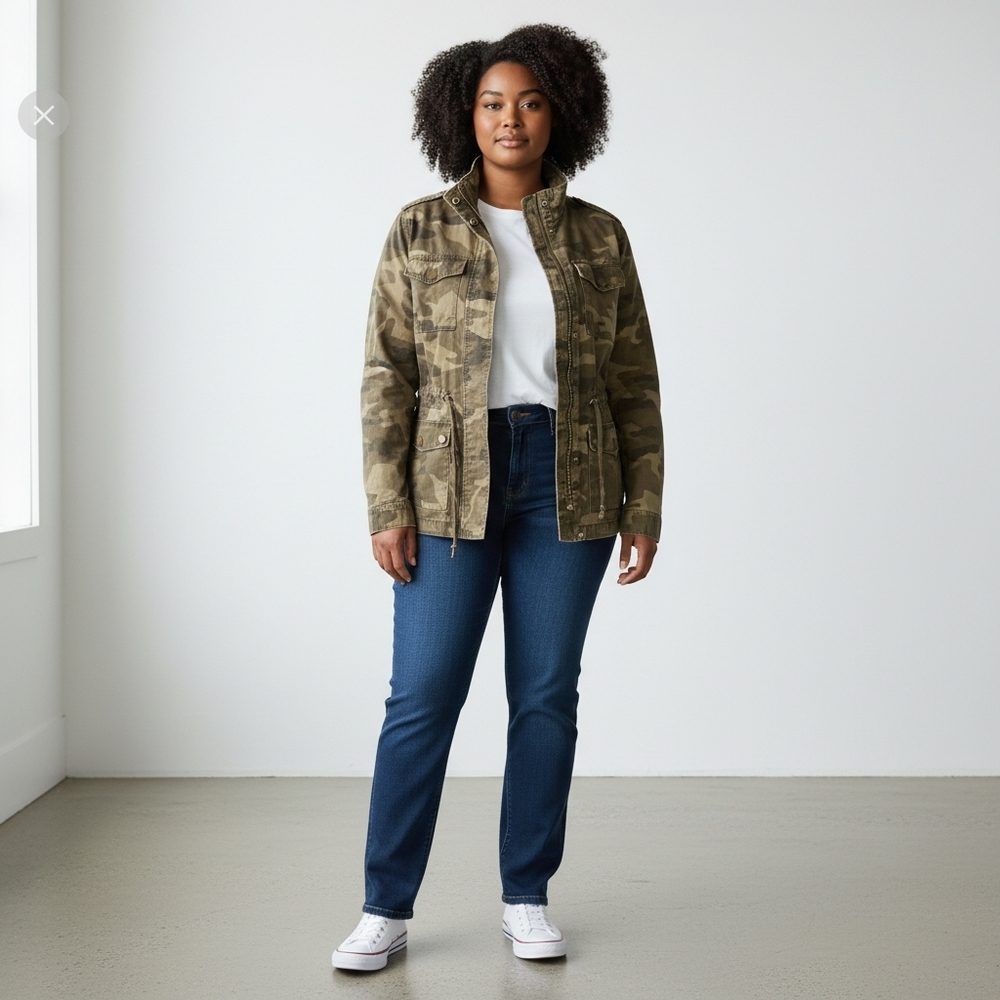 Love Tree Camo Jacket Women Medium Utilitarian Grunge Streetwear Tactical Rugged